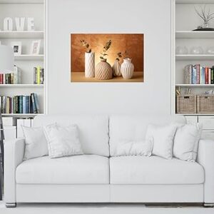 Natural Petals with Beautiful Vases Painting for Home Decoration I Wall Decoration I set of 1